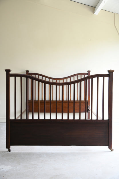 Victorian Mahogany Arts & Crafts Style Double Bed Frame