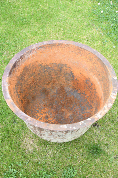 Antique Cast Iron Cauldron Boiler Planter