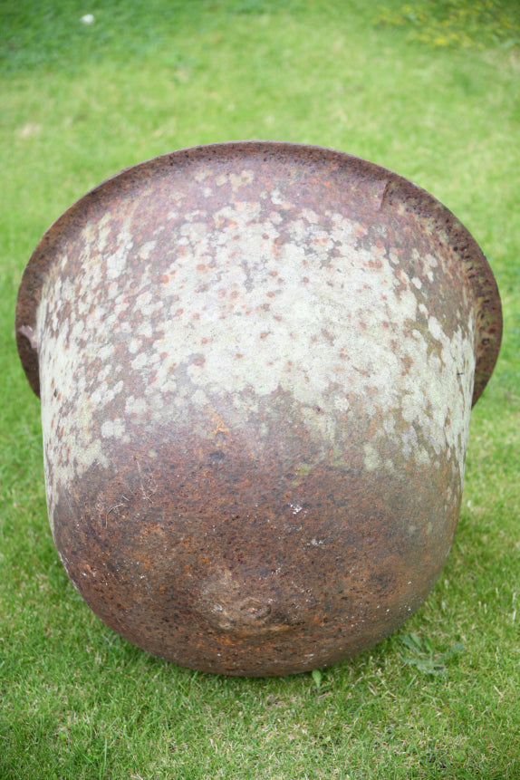 Antique Cast Iron Cauldron Boiler Planter