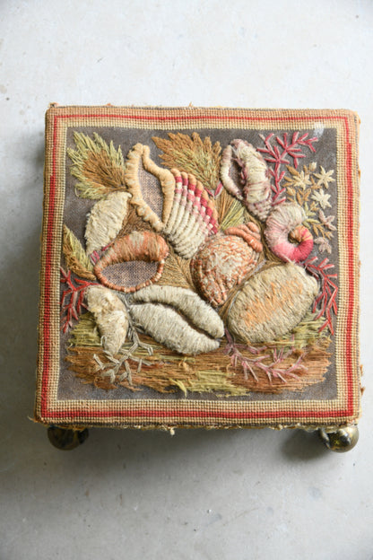 Antique Tapestry Footstool