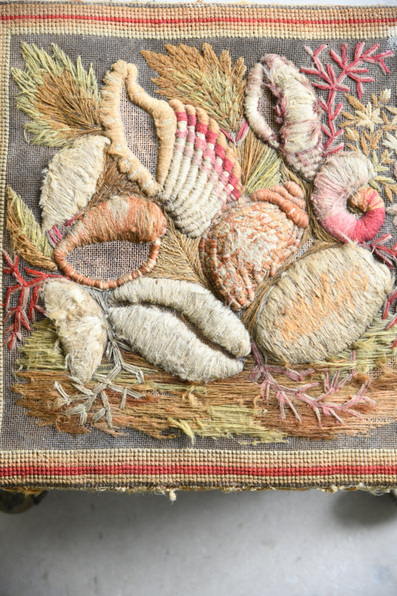 Antique Tapestry Footstool