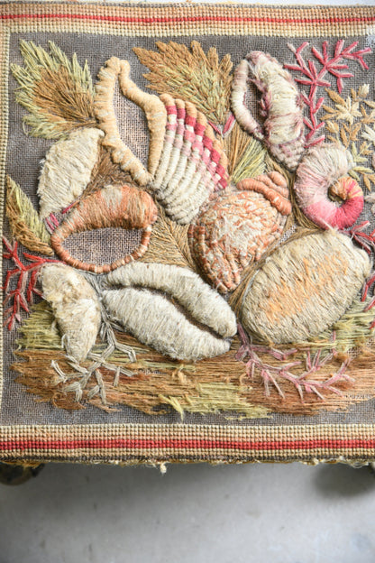 Antique Tapestry Footstool