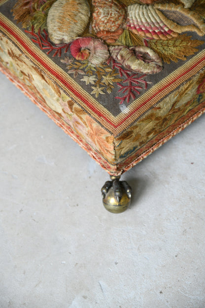 Antique Tapestry Footstool