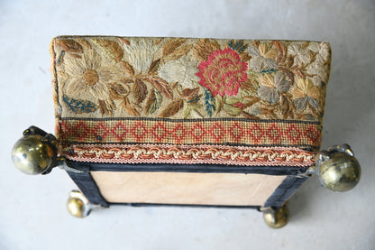 Antique Tapestry Footstool