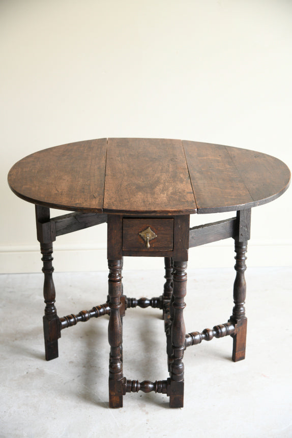Small Rustic Oak Gate Leg Table