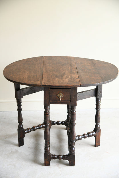Small Rustic Oak Gate Leg Table