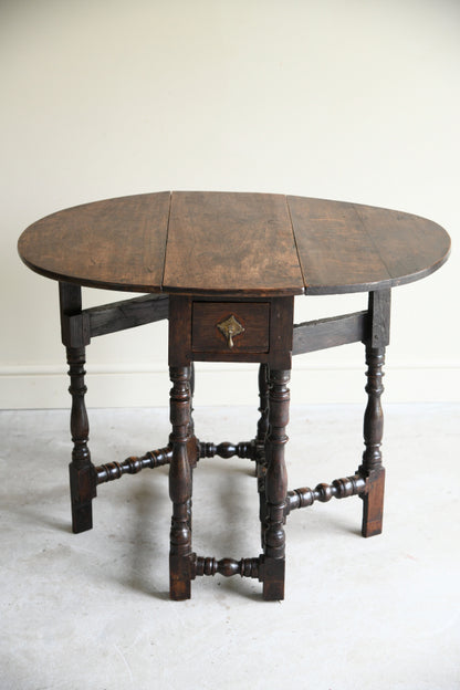 Small Rustic Oak Gate Leg Table