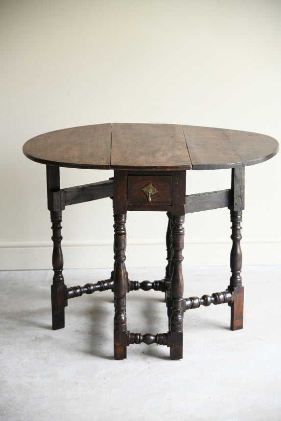 Small Rustic Oak Gate Leg Table