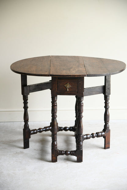 Small Rustic Oak Gate Leg Table