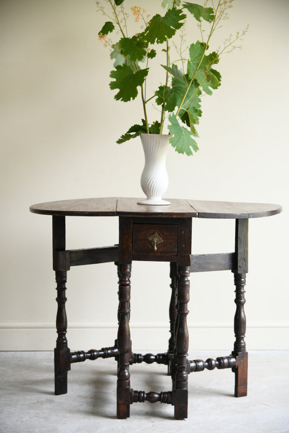 Small Rustic Oak Gate Leg Table