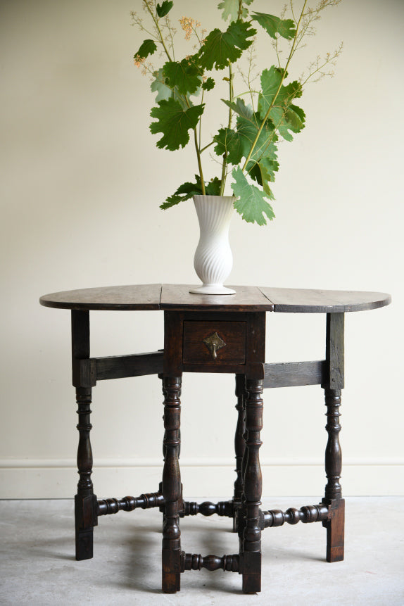 Small Rustic Oak Gate Leg Table