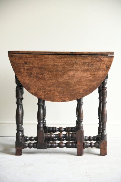 Small Rustic Oak Gate Leg Table