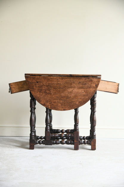Small Rustic Oak Gate Leg Table