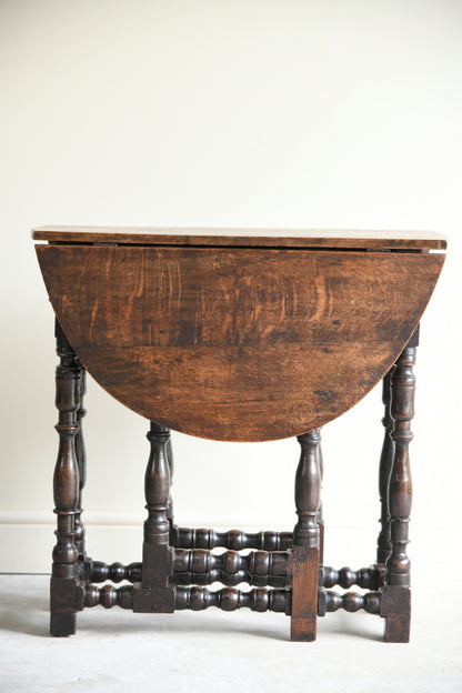 Small Rustic Oak Gate Leg Table