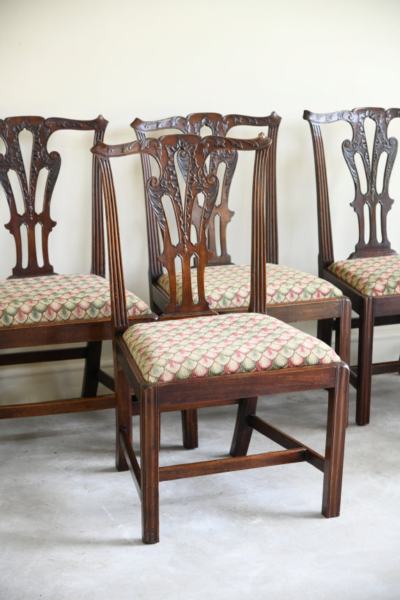 6 Mahogany Chippendale Style Dining Chairs