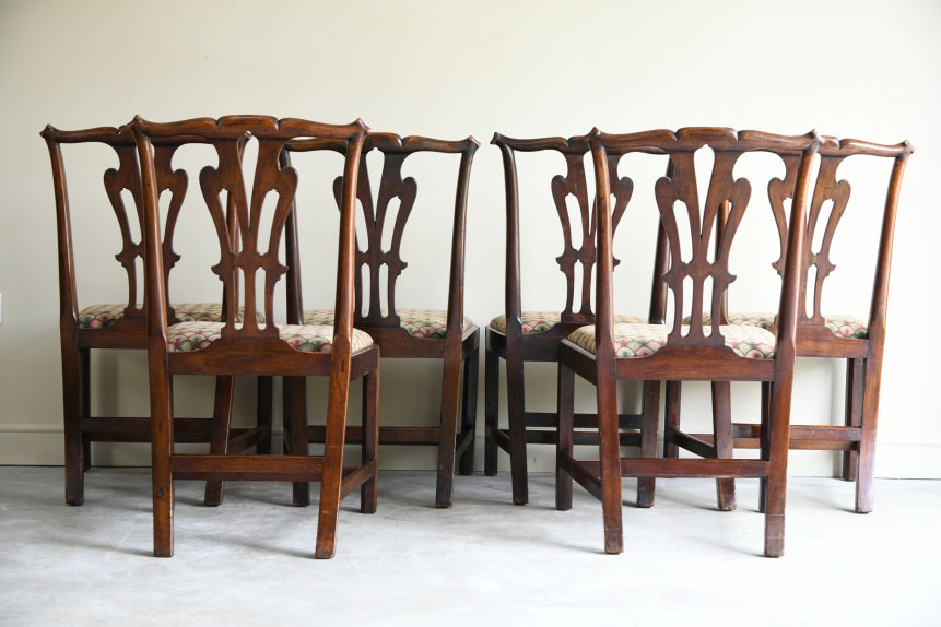6 Mahogany Chippendale Style Dining Chairs