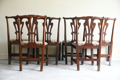 6 Mahogany Chippendale Style Dining Chairs