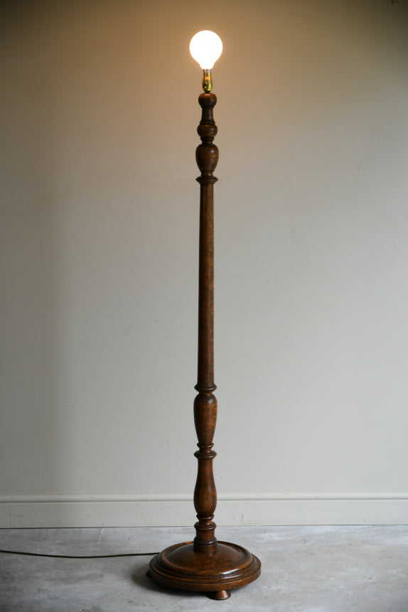 Traditional Oak Turned Standard Lamp