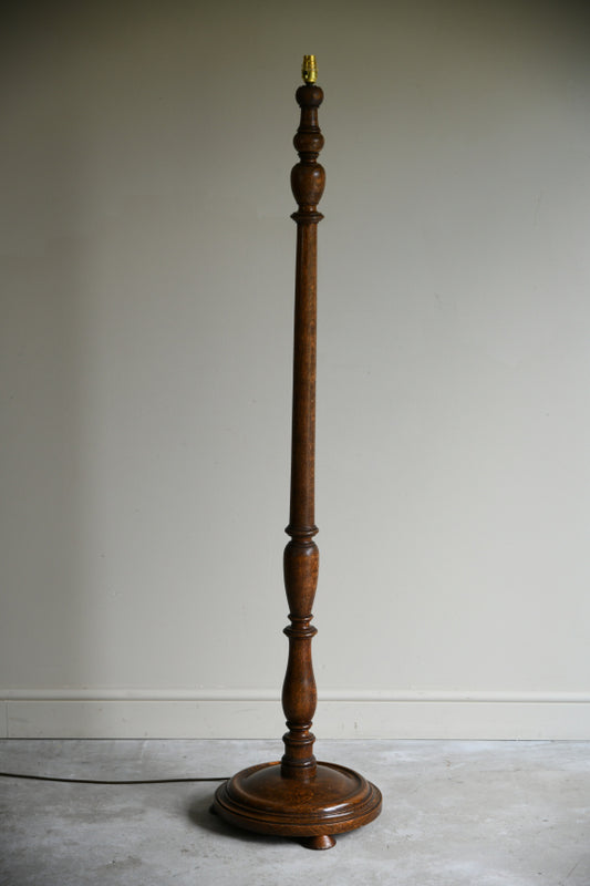 Traditional Oak Turned Standard Lamp