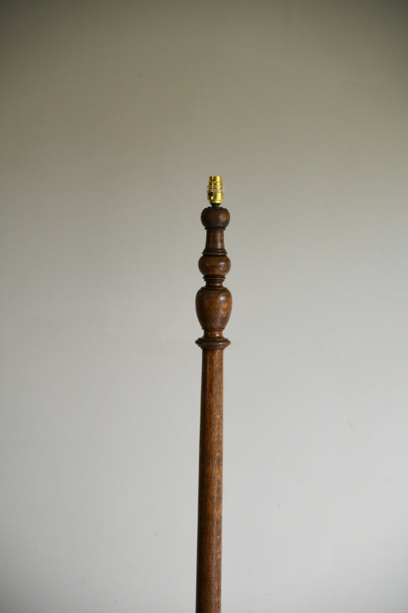Traditional Oak Turned Standard Lamp