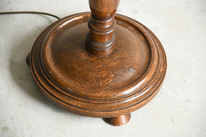Traditional Oak Turned Standard Lamp
