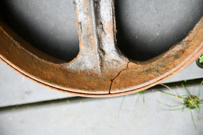 Pair Antique Cast Iron Wheels
