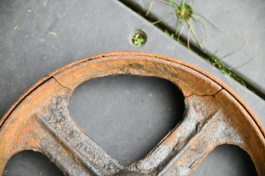 Pair Antique Cast Iron Wheels