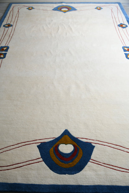 Large Art Nouveau Style Wool Rug