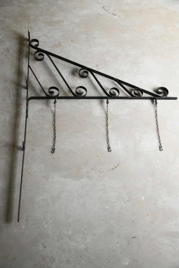 Large Black Wrought Iron Sign Hanger