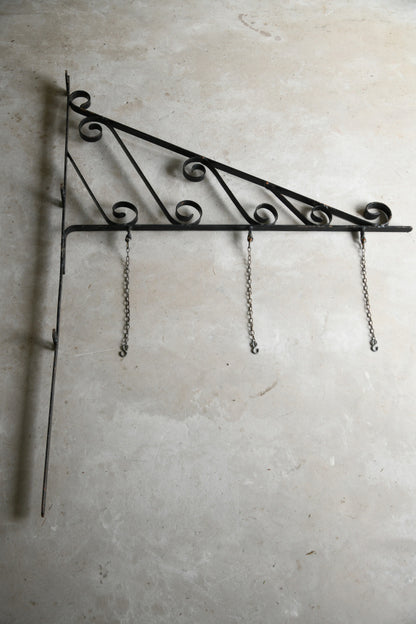 Large Black Wrought Iron Sign Hanger