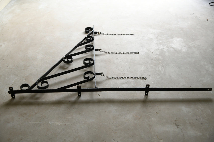 Large Black Wrought Iron Sign Hanger