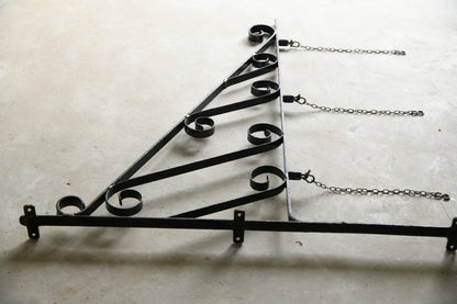 Large Black Wrought Iron Sign Hanger
