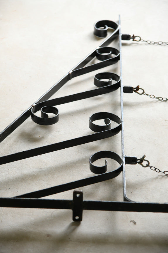 Large Black Wrought Iron Sign Hanger