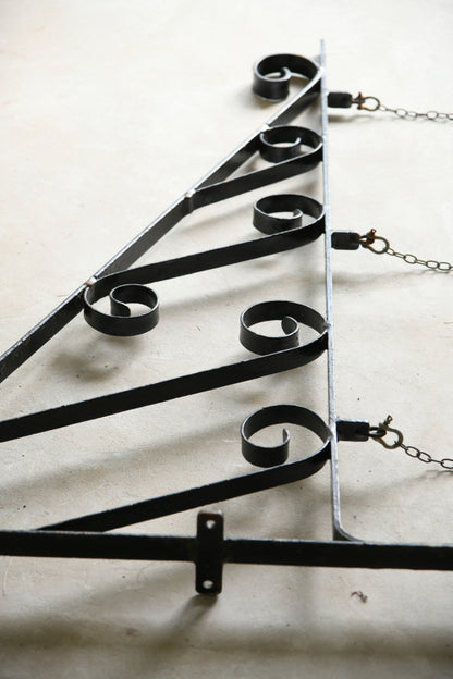 Large Black Wrought Iron Sign Hanger