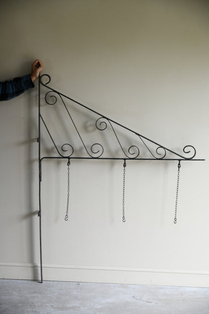 Large Black Wrought Iron Sign Hanger