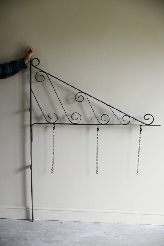 Large Black Wrought Iron Sign Hanger