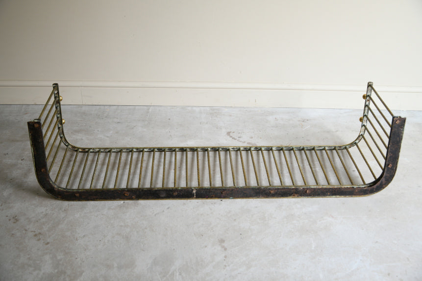 Antique 19th Century Brass Fire Fender