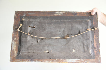 Antique Coastal Oil On Canvas