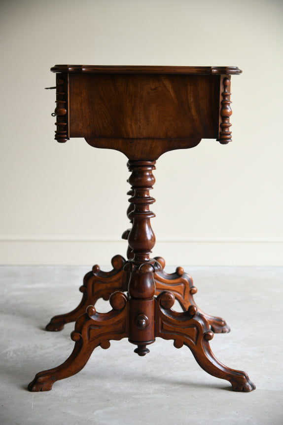 Antique Continental Walnut Work Table