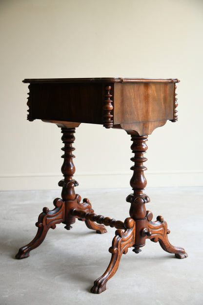Antique Continental Walnut Work Table