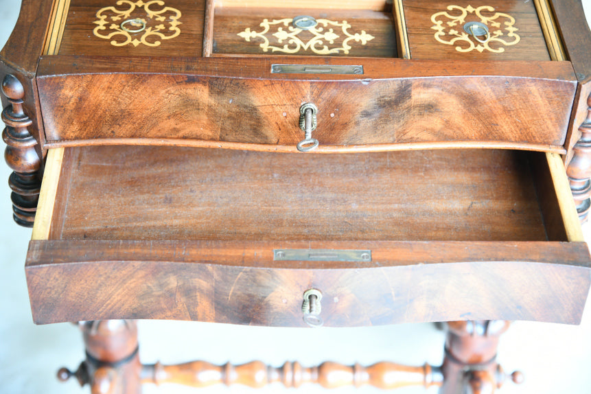 Antique Continental Walnut Work Table