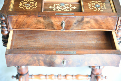 Antique Continental Walnut Work Table