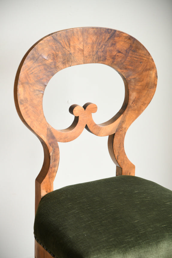 Pair Biedermeier Walnut Side Chairs