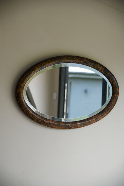 Faux Tortoiseshell Oval Wall Mirror