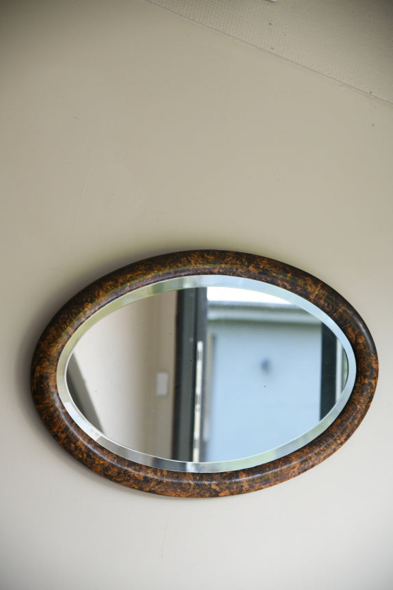 Faux Tortoiseshell Oval Wall Mirror