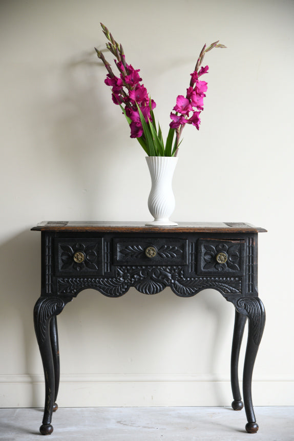 Antique Carved Oak Side Table