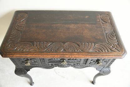 Antique Carved Oak Side Table