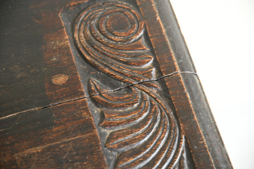 Antique Carved Oak Side Table