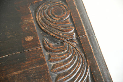 Antique Carved Oak Side Table