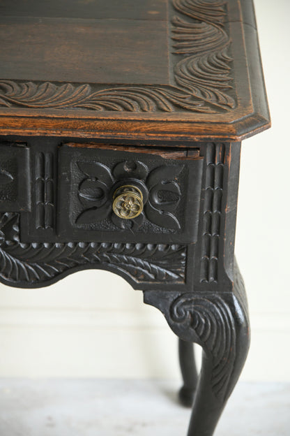 Antique Carved Oak Side Table